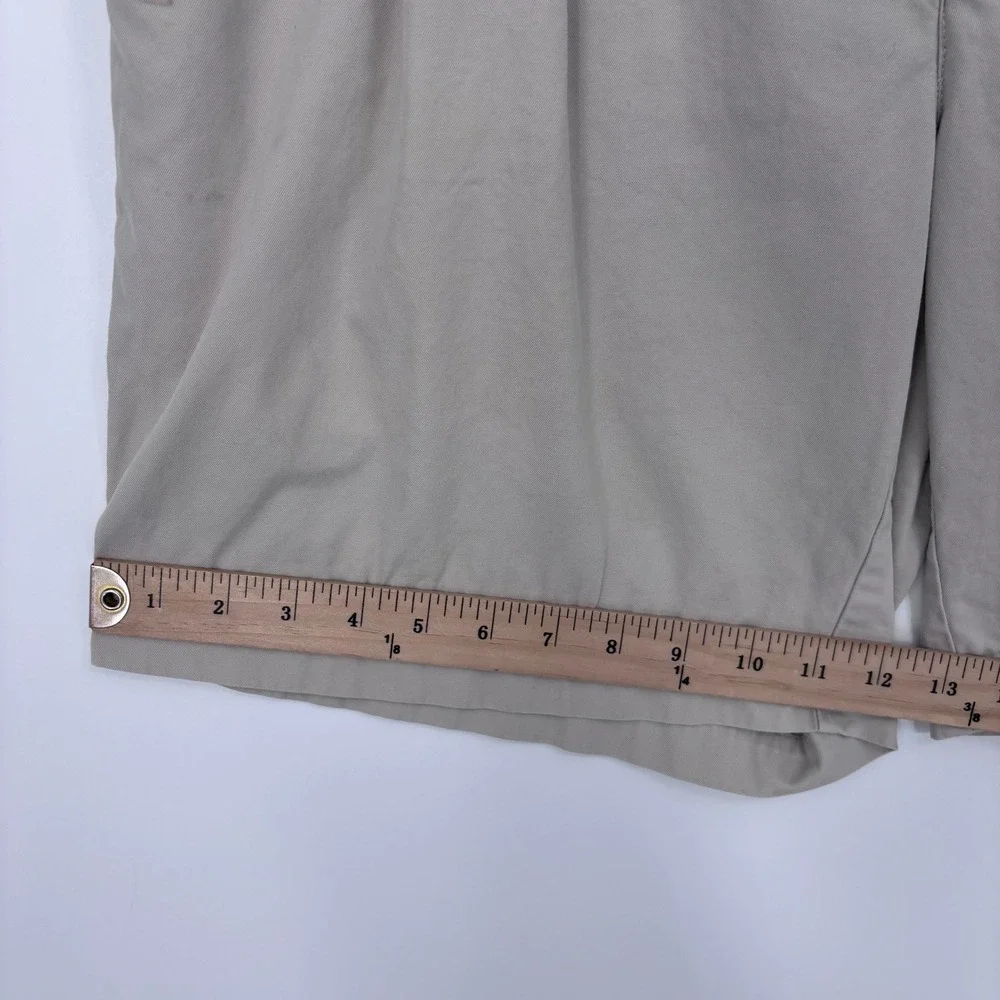 VTG Polo Ralph Lauren Tyler Shorts Men 34 Khaki Pleated Chino Cotton *FLAW